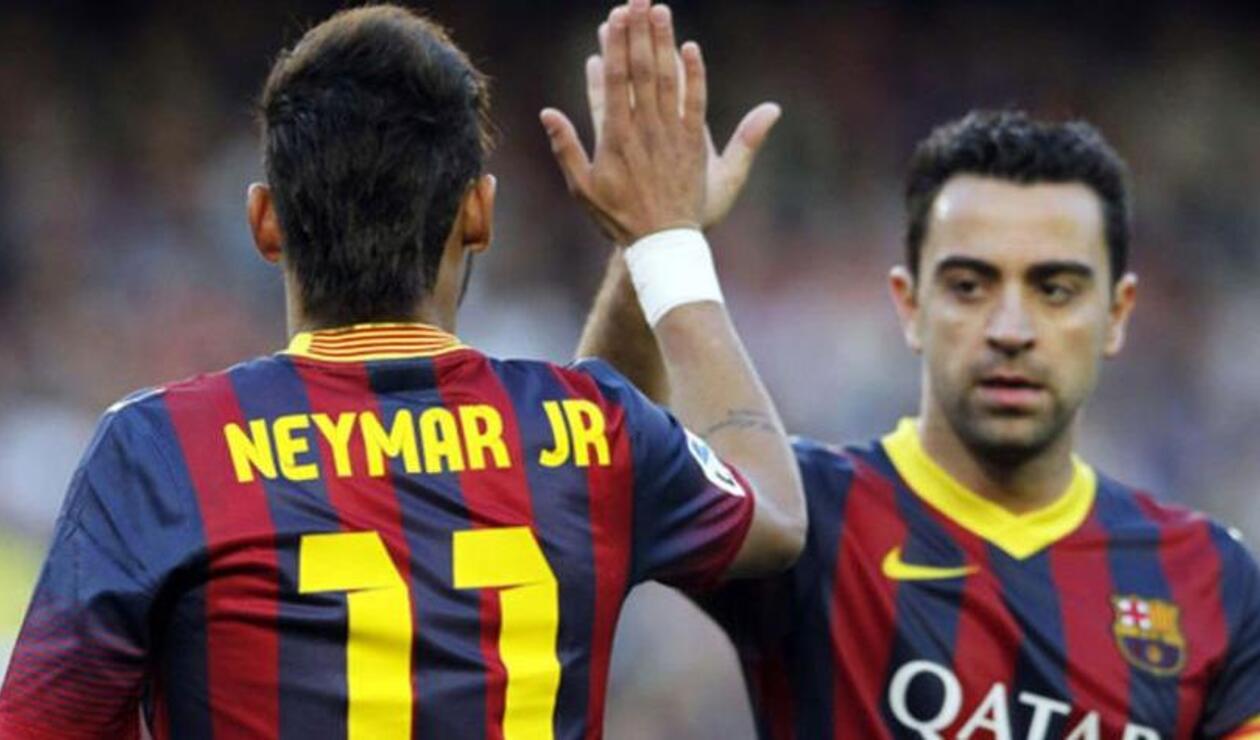 Neymar y Xavi HernÃ¡ndez en el Barcelona